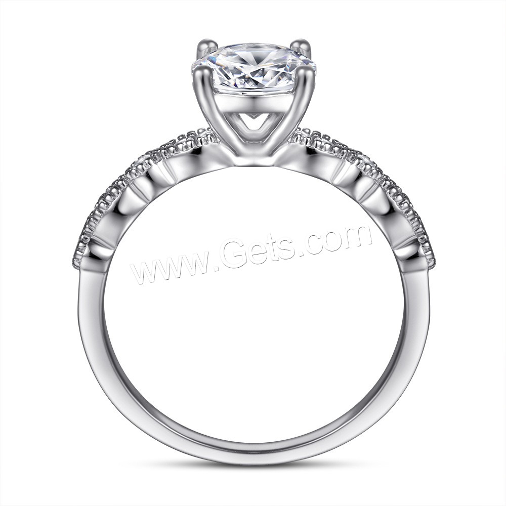 CZ Sterling Silber Fingerring, 925er Sterling Silber, plattiert, verschiedene Größen vorhanden & Micro pave Zirkonia & für Frau, keine, 7mm, Größe:5-10, verkauft von PC