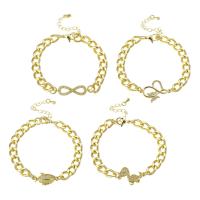 Cubic Zirconia Micro Pave Brass Bracelet, gold color plated & micro pave cubic zirconia & for woman 