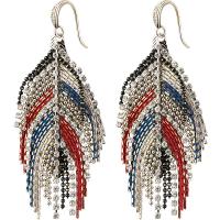 Fashion Fringe Earrings, Zinc Alloy, for woman & with rhinestone 