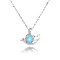 Luminated Necklace, Zinc Alloy, with Night-Light Stone, wave chain & for woman cm 