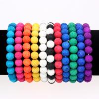 Lava Bead Bracelet, Round, fashion jewelry & Unisex 8mm Approx 7.48 Inch 