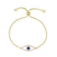 Cubic Zirconia Micro Pave Brass Bracelet, Evil Eye, plated, micro pave cubic zirconia .06 Inch 