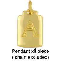 Pendentifs de Lettre laiton , Lettre d’alphabet, Placage de couleur d'or, styles différents pour le choix, doré Vendu par PC