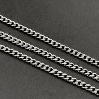 Stainless Steel Curb Chain, 304 Stainless Steel, Vacuum Ion Plating, fashion jewelry & DIY & Unisex, original color 