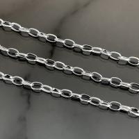 Stainless Steel Oval Chain, 304 Stainless Steel, Vacuum Ion Plating, fashion jewelry & DIY & Unisex, original color 