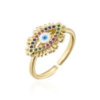 Cubic Zirconia Micro Pave Brass Finger Ring, gold color plated, Adjustable & micro pave cubic zirconia & for woman, 18mm 