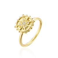 Cubic Zirconia Micro Pave Brass Finger Ring, gold color plated, Adjustable & micro pave cubic zirconia & for woman, 18mm 