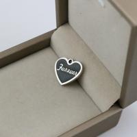 Stainless Steel Heart Pendants, 304 Stainless Steel, machine polished, fashion jewelry & DIY & Unisex & enamel, black 