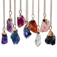 Gemstone Brass Pendants, with Brass, irregular, fashion jewelry & Unisex 50*30mm 