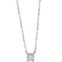 Cúbicos circón Collar de latón Micro pavimenta, metal, micro arcilla de zirconia cúbica & para mujer, plateado, longitud:aproximado 45 cm, Vendido por UD