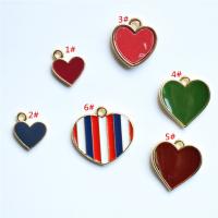 Zinc Alloy Enamel Pendants, Heart, gold color plated, Unisex Approx 