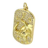 Cubic Zirconia Micro Pave Brass Pendant, gold color plated, micro pave cubic zirconia Approx 2mm 