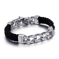 Acier titane bracelet, avec corde en nylon, pour homme, noire Vendu par PC