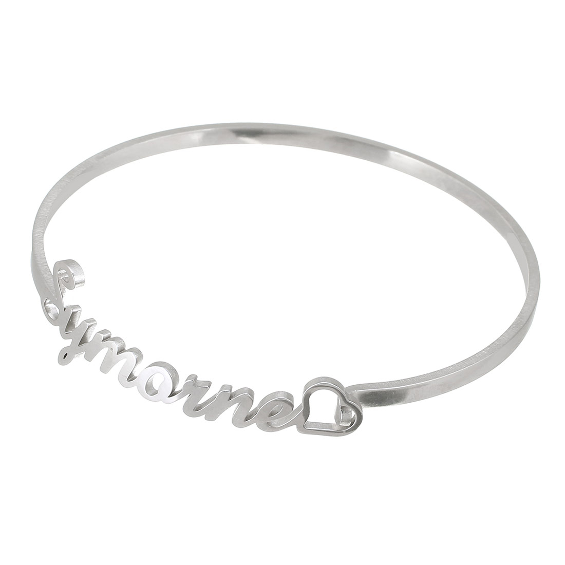 Bracelet en acier inoxydable, Acier inoxydable 304, Chaque texte personnalisé doit être inférieur à 10 lettres & bijoux de mode & pour femme, couleur originale, Diamètre intérieur:Environ 63x64mm, Vendu par PC