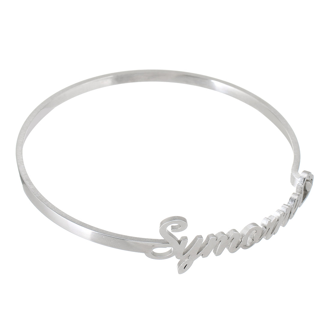 Bracelet en acier inoxydable, Acier inoxydable 304, Chaque texte personnalisé doit être inférieur à 10 lettres & bijoux de mode & pour femme, couleur originale, Diamètre intérieur:Environ 63x64mm, Vendu par PC