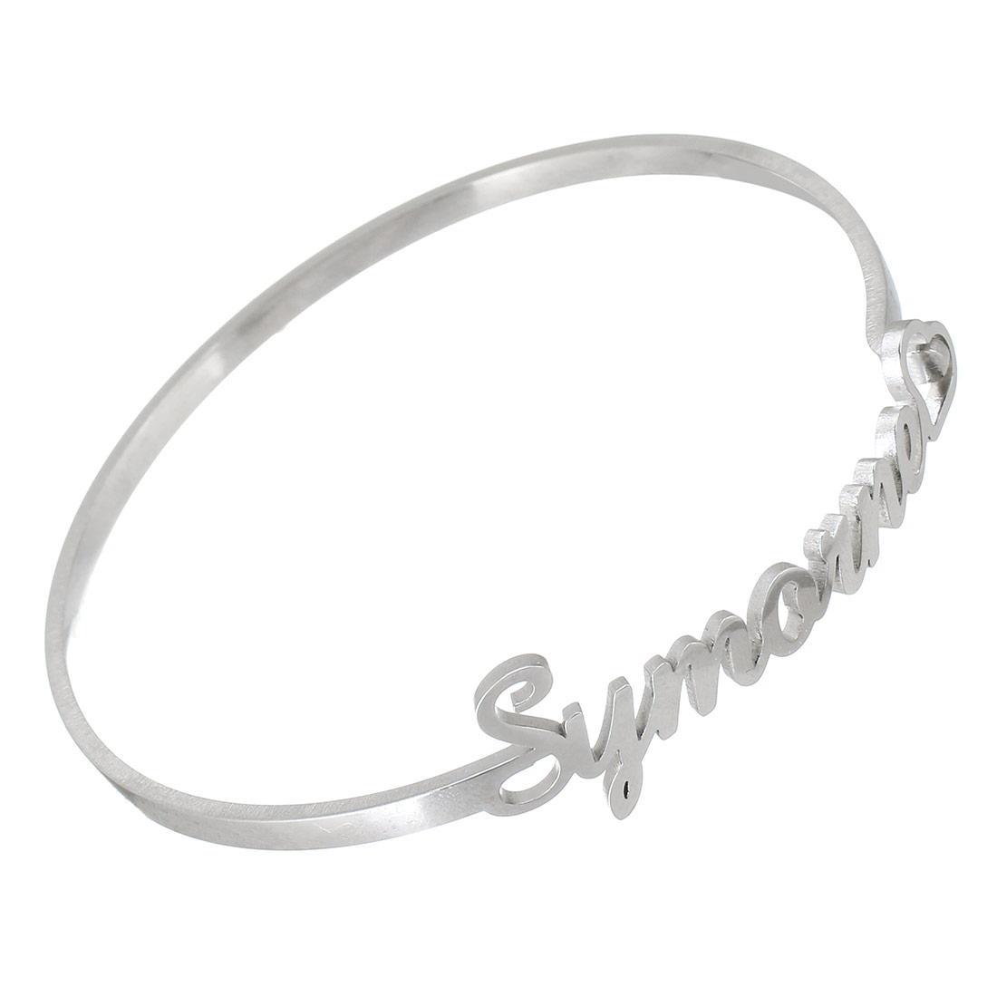 Stainless Steel Bangle, 304 Stainless Steel, Each custom text must be less than 10 letters & fashion jewelry & for woman, original color, Inner Diameter:Approx 63x64mm, Sold By PC