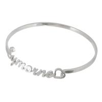 Bracelet en acier inoxydable, Acier inoxydable 304, Chaque texte personnalisé doit être inférieur à 10 lettres & bijoux de mode & pour femme, couleur originale, Diamètre inté Environ Vendu par PC