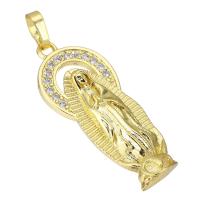 Cubic Zirconia Micro Pave Brass Pendant, gold color plated, micro pave cubic zirconia & hollow Approx 3mm 