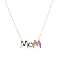 acero inoxidable 304 collar, con 1.97inch extender cadena, Carta del alfabeto, Joyería Día de la Madre & para mujer & con diamantes de imitación, más colores para la opción, longitud:aproximado 16.93 Inch, Vendido por UD