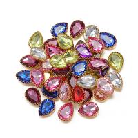 strass Perceuse à mâchoires, avec laiton, larme, Placage de couleur d'or, DIY & facettes, plus de couleurs à choisir Environ Vendu par sac