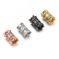 Large Hole Brass Beads, Column, plated, DIY & micro pave cubic zirconia 