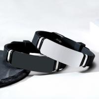 Silicone Bracelet, with 304 Stainless Steel, fashion jewelry & for man Approx 5.91-7.87 Inch 