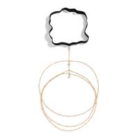 fundición Cadena de pierna, con Hilo elástico & aleación de zinc, chapado, Joyería & diferentes estilos para la opción & para mujer, longitud:aproximado 17.7 Inch, Vendido por UD