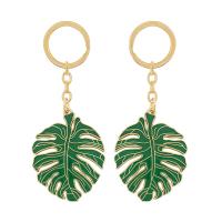 Zinc Alloy Key Clasp, Leaf, gold color plated, Unisex & enamel 