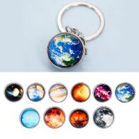 Glass Key Chain, with Iron, Round, time gem jewelry & Unisex 