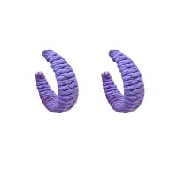 Polyester Hoop Earring, fashion jewelry & for woman, purple, 45mm 