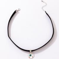 Zinc Alloy Necklace, with Cloth, Unisex & enamel, mixed colors cm 