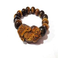 Tiger Eye Stone Bracelets, Mythical Wild Animal, Unisex, mixed colors Approx 19 cm 