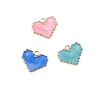 Zinc Alloy Enamel Pendants, Heart, gold color plated 