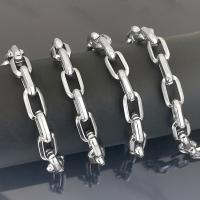 Stainless Steel Oval Chain, 304 Stainless Steel, Vacuum Ion Plating, fashion jewelry & polished & DIY & Unisex, original color 