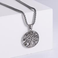 Stainless Steel Jewelry Necklace, 304 Stainless Steel, Tree, Vacuum Ion Plating, fashion jewelry & punk style & DIY & Unisex, original color cm 