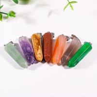 Gemstone Zinc Alloy Pendants, with Zinc Alloy, fashion jewelry & DIY & Unisex 