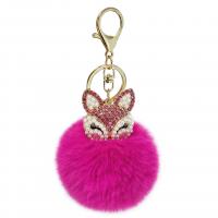 Chaîne fourrure animale Key, alliage de zinc, avec Fourrure artificielle, renard, pour femme & avec strass, plus de couleurs à choisir Vendu par PC