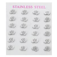 Edelstahl Stud Ohrring, 304 Edelstahl, Igel, für Frau, originale Farbe, 9x6.5x12mm, 24PCs/setzen, verkauft von setzen