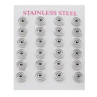 Edelstahl Stud Ohrring, 304 Edelstahl, für Frau & hohl, originale Farbe, 8x8x12.5mm, 24PCs/setzen, verkauft von setzen