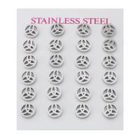 Edelstahl Stud Ohrring, 304 Edelstahl, für Frau & hohl, originale Farbe, 8x8x13mm, 24PCs/setzen, verkauft von setzen