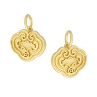 Brass Jewelry Pendants, matte gold color plated, frosted Approx 4mm 