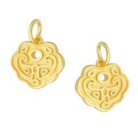 Brass Jewelry Pendants, matte gold color plated, frosted Approx 4mm 