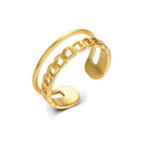 Titanstahl Manschette Fingerring, Einstellbar & für Frau, goldfarben, 7mm, verkauft von PC