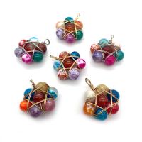 Gemstone Zinc Alloy Pendants, Natural Stone, with Zinc Alloy 