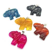 Mixed Agate Pendants, Elephant, Unisex 