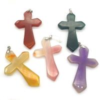 Mixed Agate Pendants, Cross, Unisex 