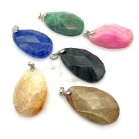 Mixed Agate Pendants, Teardrop, Unisex & faceted 