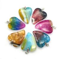 Mixed Agate Pendants, Heart, Unisex 