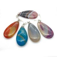 Mixed Agate Pendants, Teardrop, Unisex 