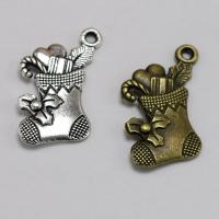 Zinc Alloy Christmas Pendants, Christmas Sock, plated, Christmas jewelry 